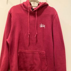 stussy burgundy hoodie